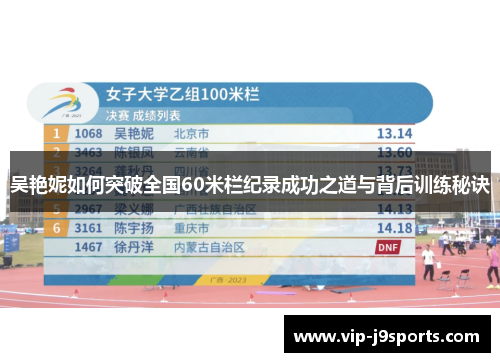 吴艳妮如何突破全国60米栏纪录成功之道与背后训练秘诀
