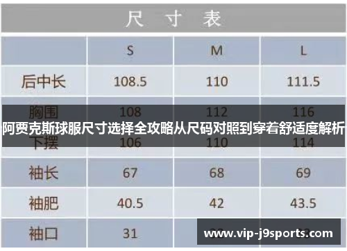 阿贾克斯球服尺寸选择全攻略从尺码对照到穿着舒适度解析